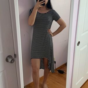 High Low Striped T shirt Dress